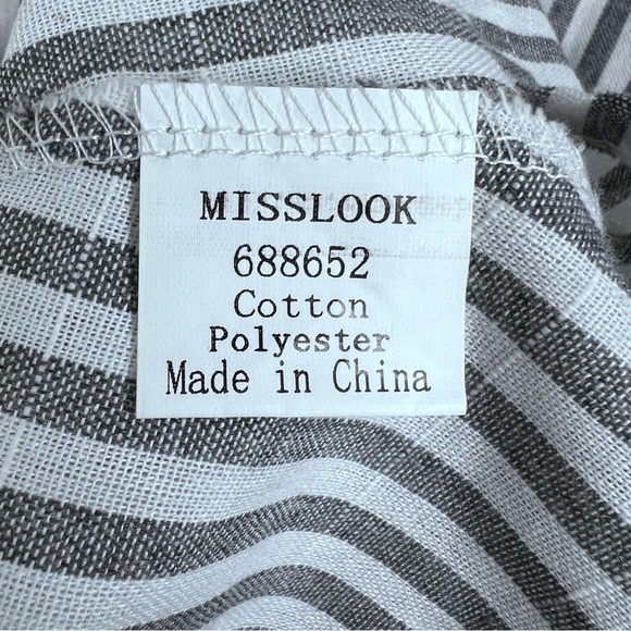 Miss Look Lightweght Striped Peacoat Trench Coat Size Large - Picture 12 of 13